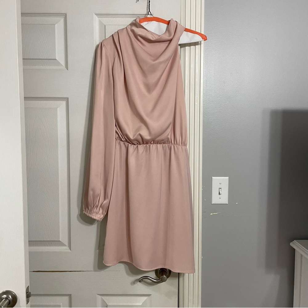 Satin pink dress